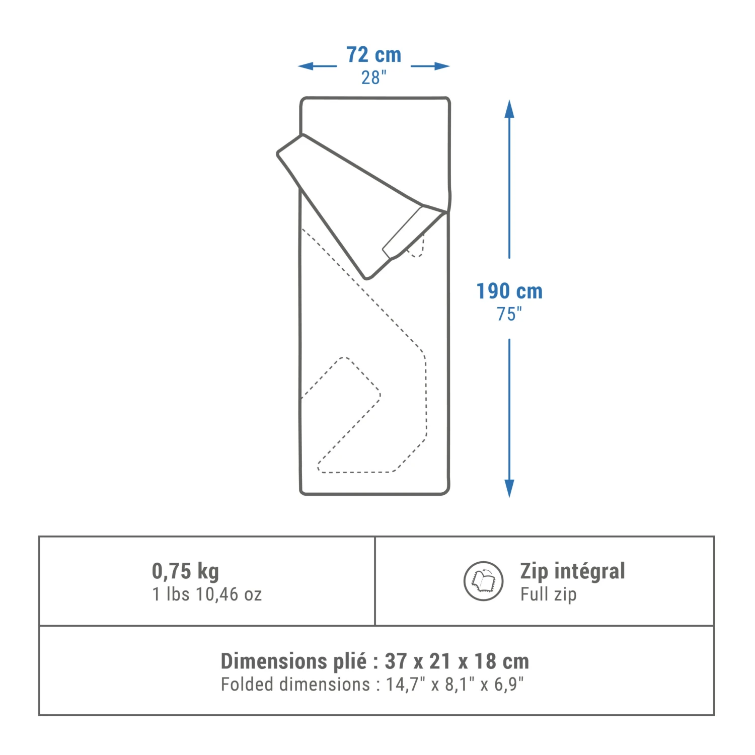 Quechua Camping Sleeping Bag Arpenaz 20° 2 Quechua Camping Sleeping Bag Arpenaz 20° - Image 2