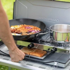 Campingaz Double Burner And Grill Chef Folding CV Stove -Camp Haven Sales k350aa44865165c2c1950ab16a553eb0a