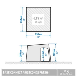 Quechua 6 Person Inflatable Camping Shelter -Camp Haven Sales k62146d9c06fc868e43a84ebe4a210b04