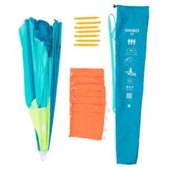3-person Sun Shelter Beach Parasol UPF50+ Iwiko 180 - Blue Yellow -Camp Haven Sales k97575b3ebc6361a5e199673a5d933583
