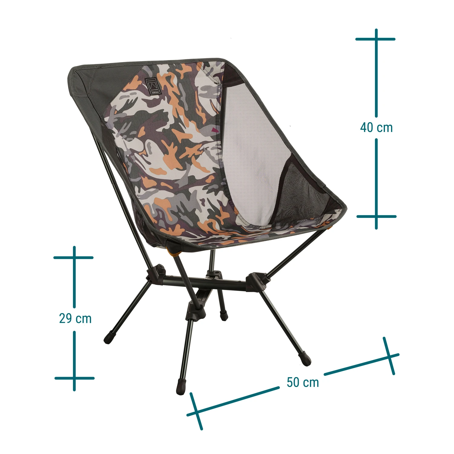 Quechua LOW FOLDING CAMPING CHAIR MH500 CAMO 4 Quechua LOW FOLDING CAMPING CHAIR MH500 CAMO - Image 4