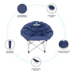Milestone Navy Blue Deluxe Moon Chair -Camp Haven Sales kd12e11a95113677922a29a5898d1eee8